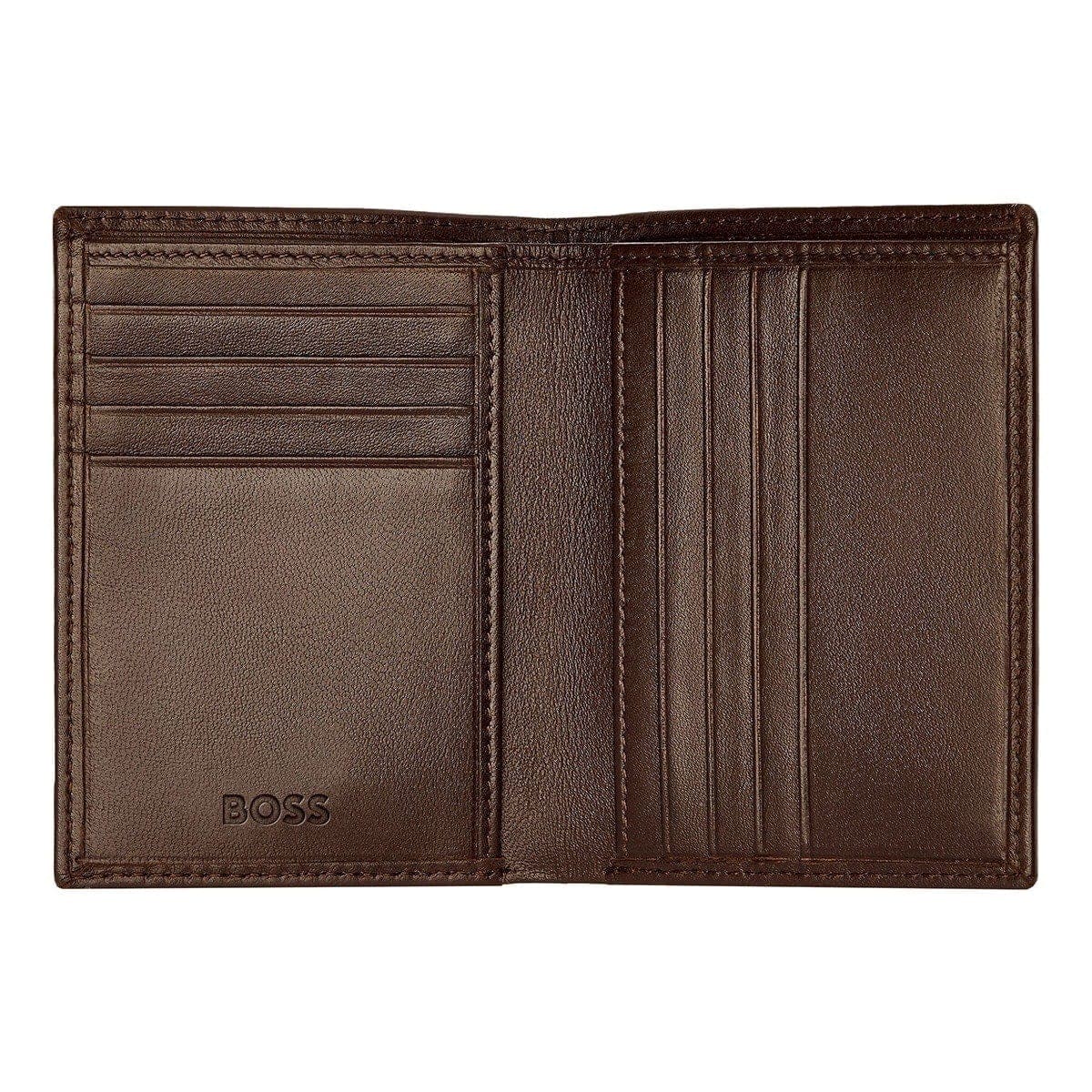 HUGO BOSS Kreditkartenetui, Classic Doppelhalter Smooth, Brown, 4