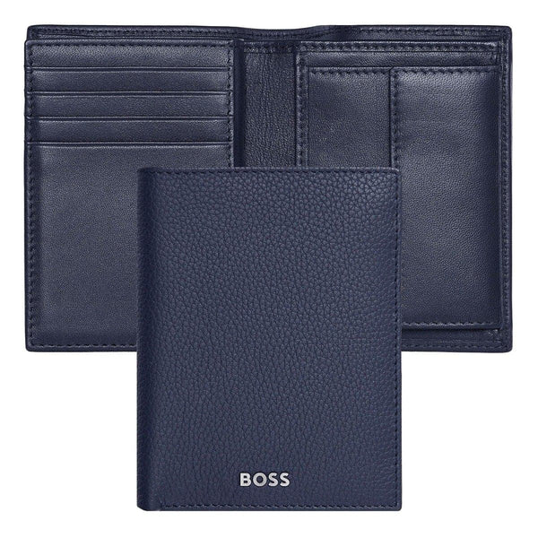 HUGO BOSS, Portacarte di credito, Classic Grained, Blu navy