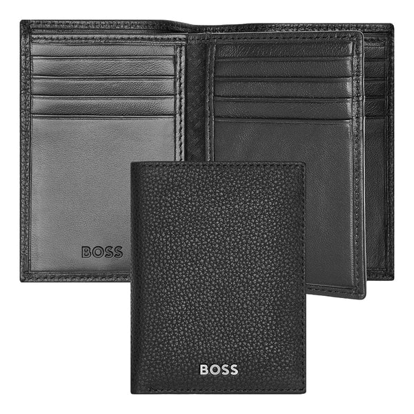 HUGO BOSS Étui à cartes de crédit, Classic Trifold Grained, Noir