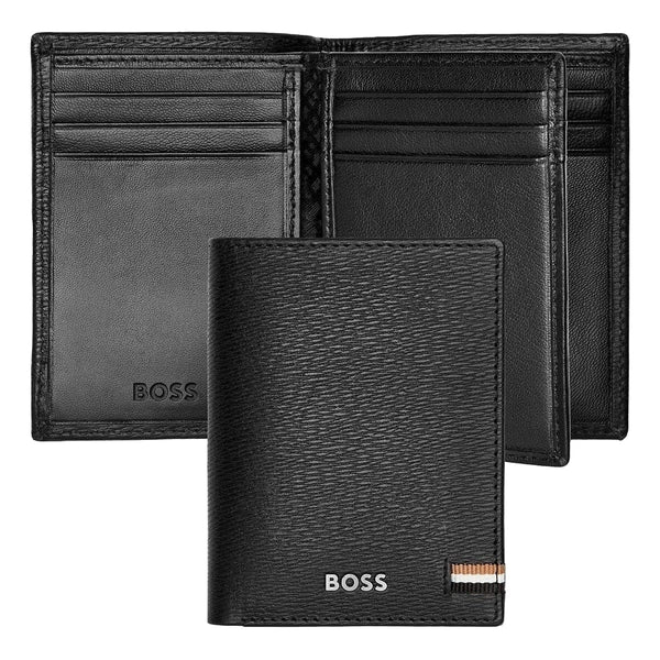 Portacarte di credito HUGO BOSS, Iconic Trifold Black