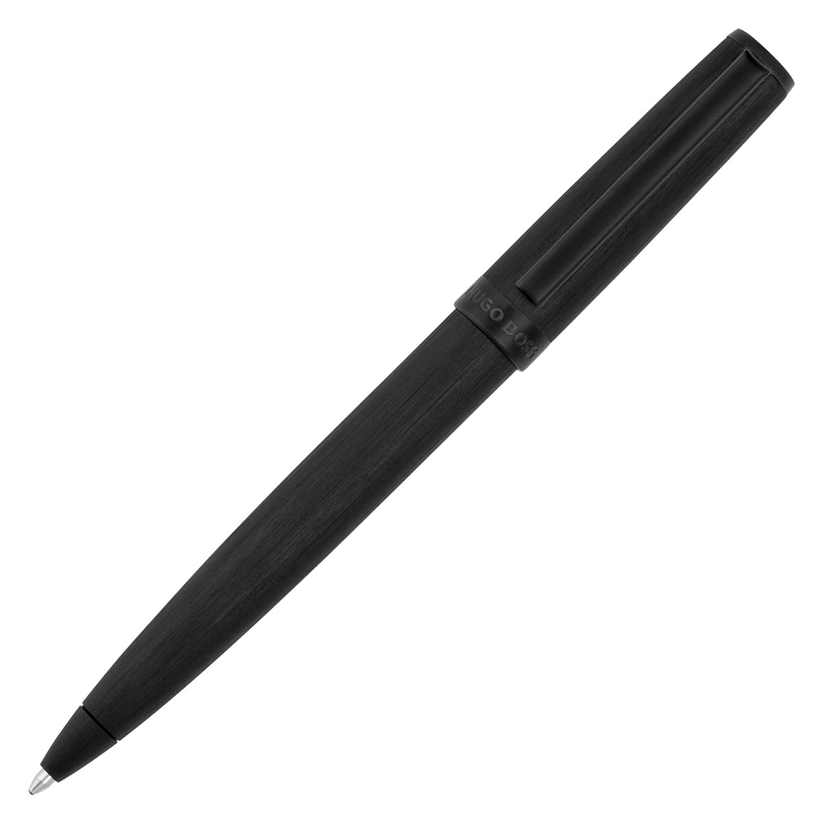 HUGO BOSS Kugelschreiber, Gear Brushed, Black, Gesamtansicht, 1