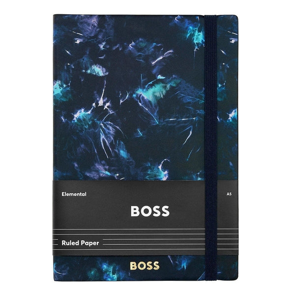 Taccuino HUGO BOSS Tie-dye Flower, A5, blu scuro