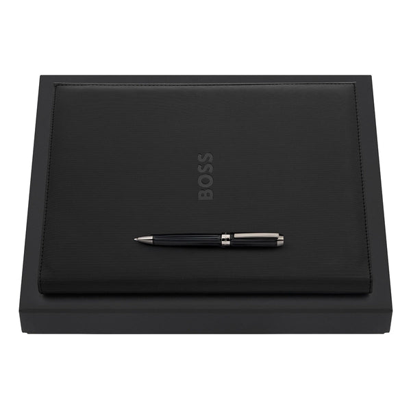 Penna a sfera HUGO BOSS, cartellina portadocumenti A4 Beam nera