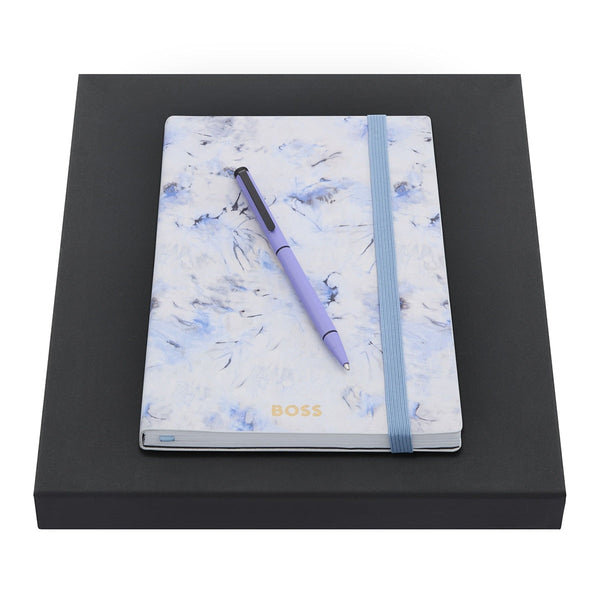 Penna a sfera HUGO BOSS, taccuino A5 Cloud A5, bianco