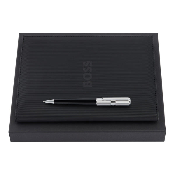 Penna a sfera HUGO BOSS, cartellina portadocumenti A5 Formation nero