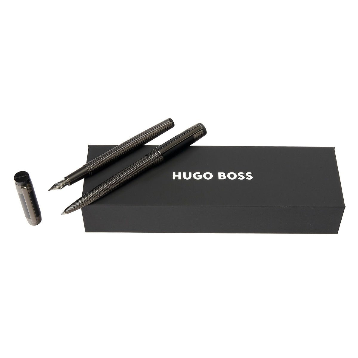 HUGO BOSS, Set de stylos, Rive gris métal