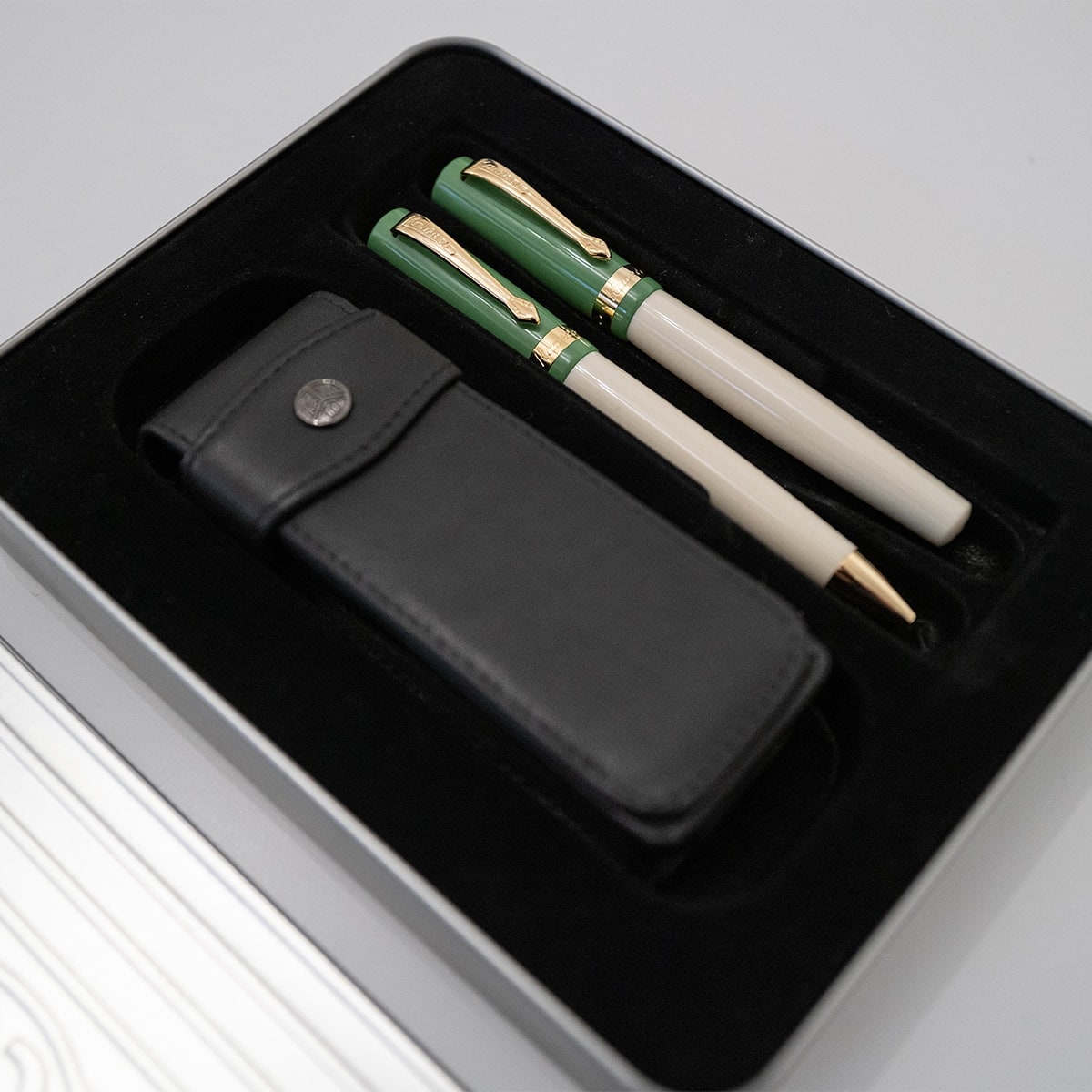 Kaweco, astuccio portapenne, per 2 strumenti da scrittura con linguetta per Dia, nero