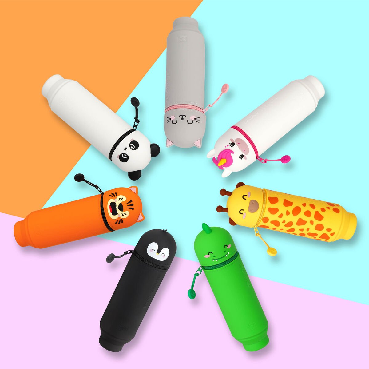 2-in-1-Federmäppchen aus Silikon Panda „Hug Me“