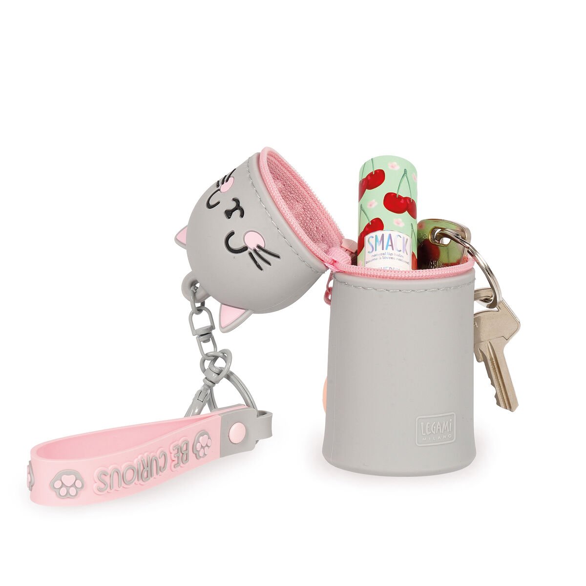 Münztasche mit Schlüsselanhänger Kitty - Mini Kawaii