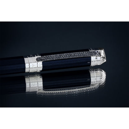 Penna stilografica Maybach con 100 diamanti, 18 kt, blu