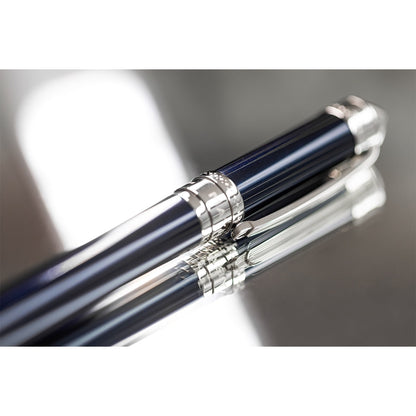 Stilografica Maybach The Peak I Lustrous - Platinum, 18Kt, lacca blu nautico