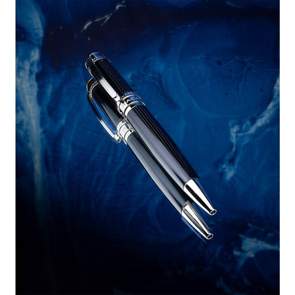 Penna a sfera Maybach The Peak I Lustrous - Platinum, lacca blu nautico