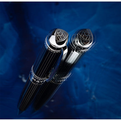 Stilografica Maybach The Peak I Lustrous - Platinum, 18Kt, lacca blu nautico
