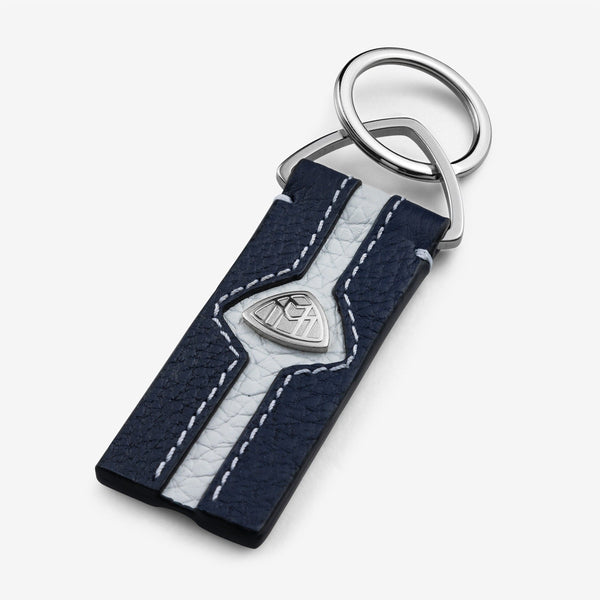Portachiavi Maybach The Key Moment II in pelle, blu/bianco