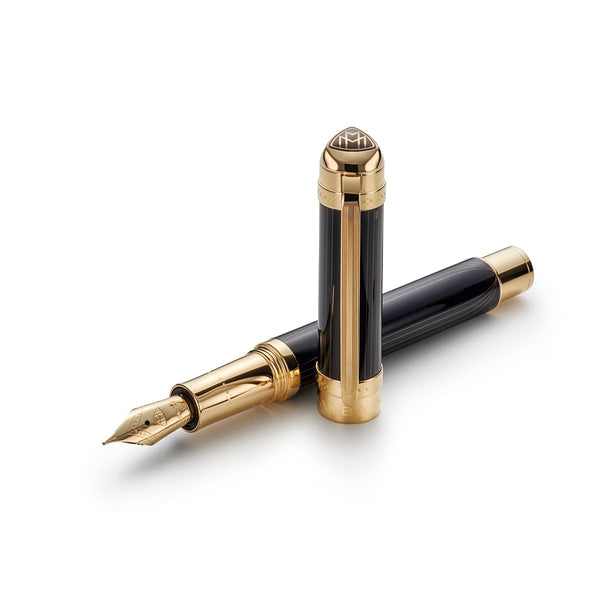 Penna stilografica Maybach The Peak I Lustrous - Oro, 18Kt, Midnight Black
