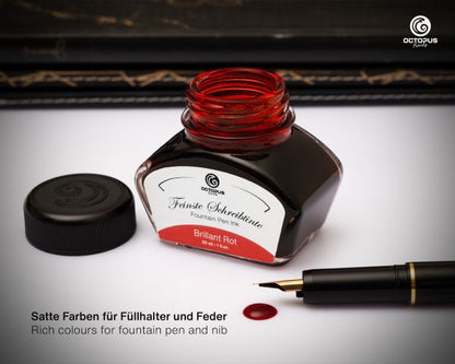 Octopus Fluids Füllhaltertinte Set Classic Brillant Rot