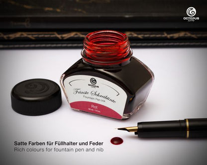 Octopus Fluids Ensemble encre et convertisseur pour stylo plume Série Classique Rouge