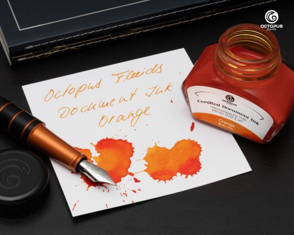 Octopus Fluids Dokumentenechte Tinte Orange mit Konverter zert. nach DIN ISO 12757-2 30 ml