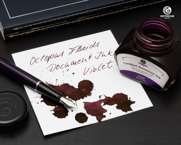 Inchiostro indelebile e pigmentato per stilografiche Octopus Fluids Document Inks Violet Ltd. Edt., 30 ml