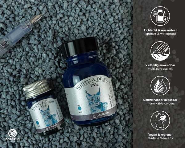 Octopus Write & Draw Ink Blue Lynx Inchiostro da scrittura e disegno