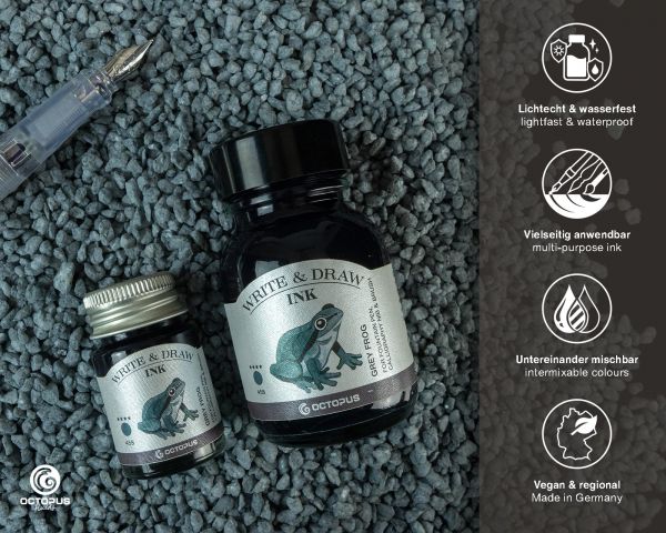 Inchiostro da scrittura e disegno Octopus Write & Draw Ink 458 Grey Frog Grigio