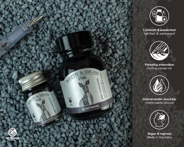 Octopus inchiostro per scrittura e disegno Write & Draw Ink 289 Grey Kangaroo grigio