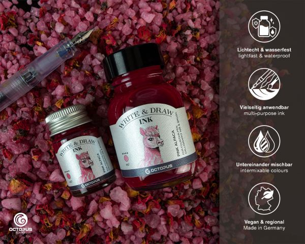 Inchiostro pigmentato per scrittura e disegno Octopus Write & Draw 457 Pink Alpaca