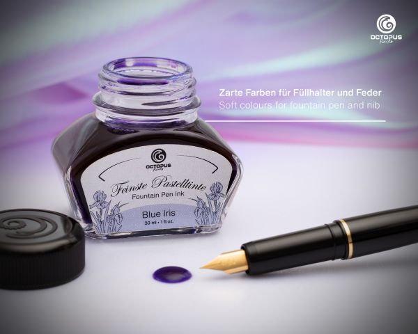 Encre pour stylo plume Octopus Fluids Pastell Blue Iris Violett 30 ml avec convertisseur