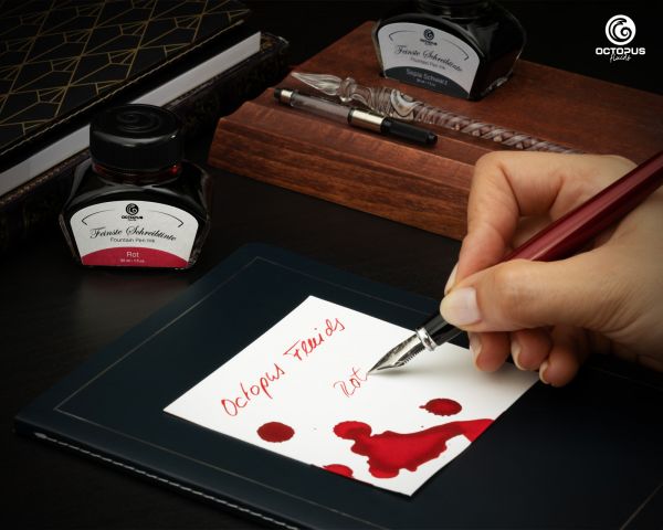 Octopus Fluids Ensemble encre et convertisseur pour stylo plume Série Classique Rouge