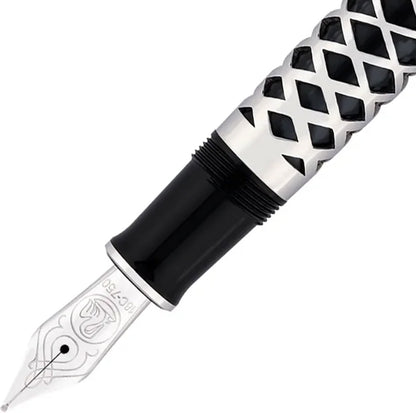 Pelikan Füller Souverän M805, silber, Metal Sleeve, 18 Kt. Goldfeder, schwarz