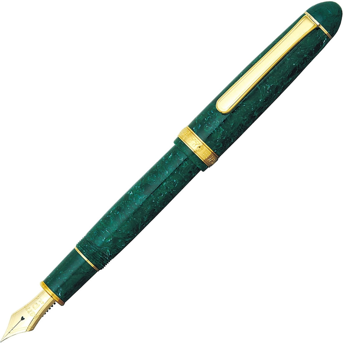 Platinum, penna stilografica, #3776 Century Celluloide, 14Kt, Giada
