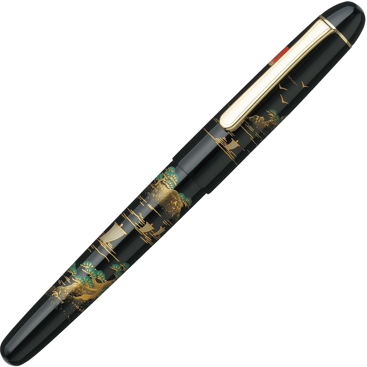 Platinum, penna stilografica, #3776 Century Kaga Maki-e, con motivi Hira Maki-e, 14kt, Sansui