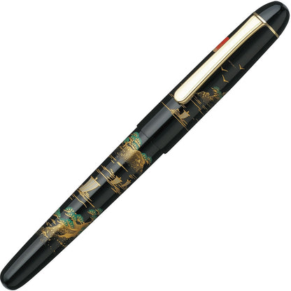 Platinum, penna stilografica, #3776 Century Kaga Maki-e, con motivi Hira Maki-e, 14kt, Sansui