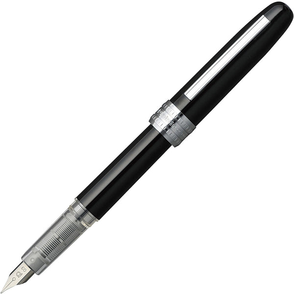 Platinum, stylo-plume, Plaisir capuchon encliquetable noir