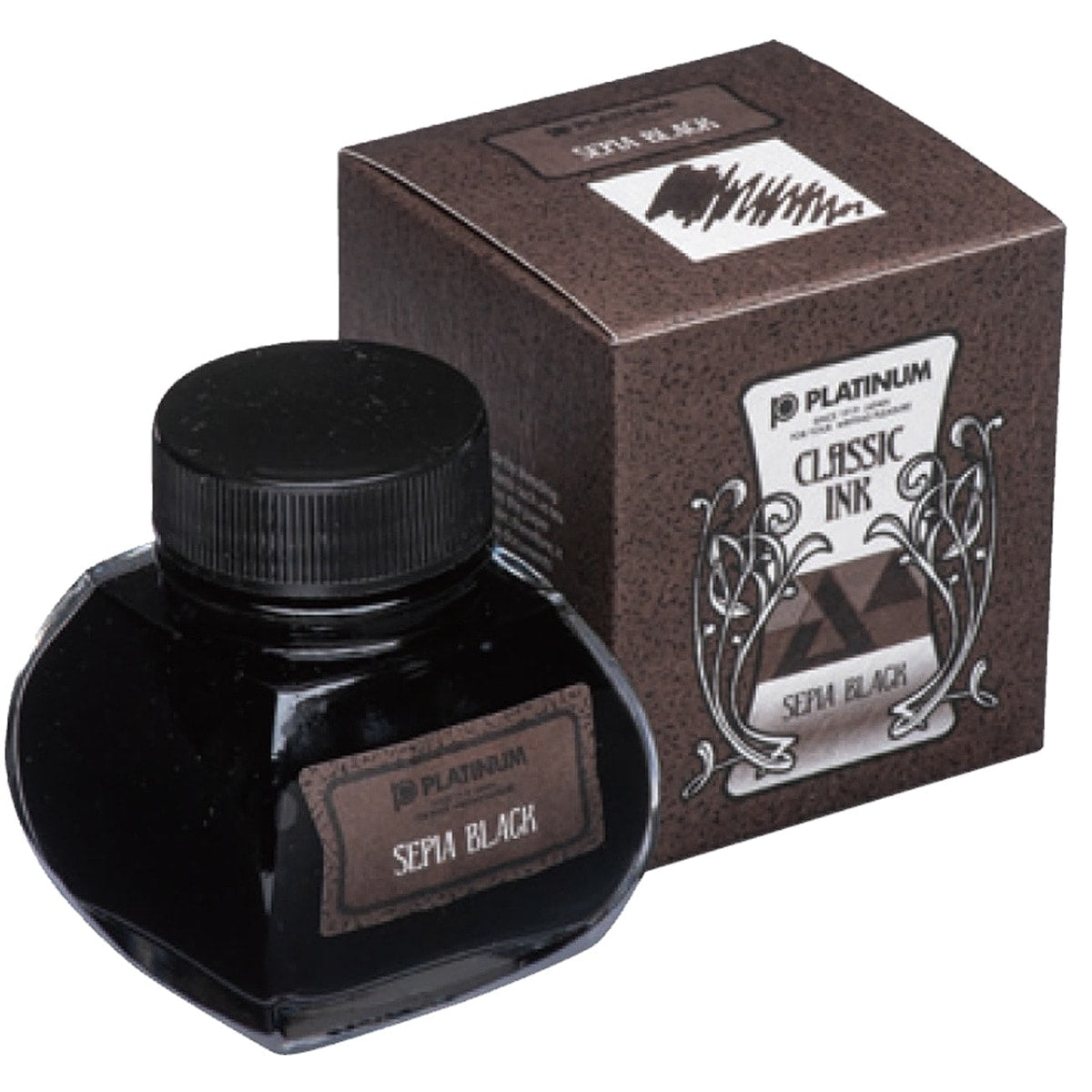 Platinum, flacon d'encre, Classic Ink Sepia Black