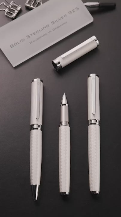Penna stilografica Waldmann Nova argento, satinata