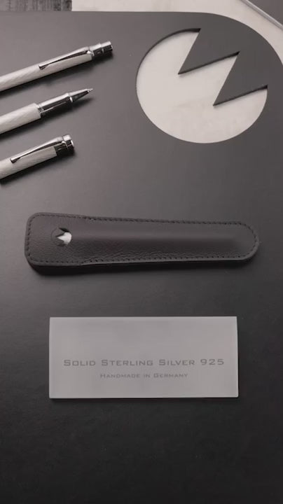 Stylo plume Waldmann Aura Day, argent, 18 carats, argent mat