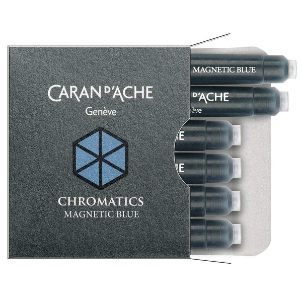 Caran d'Ache, cartucce d'inchiostro Chromatics, 6 pz. Magnetic Blue