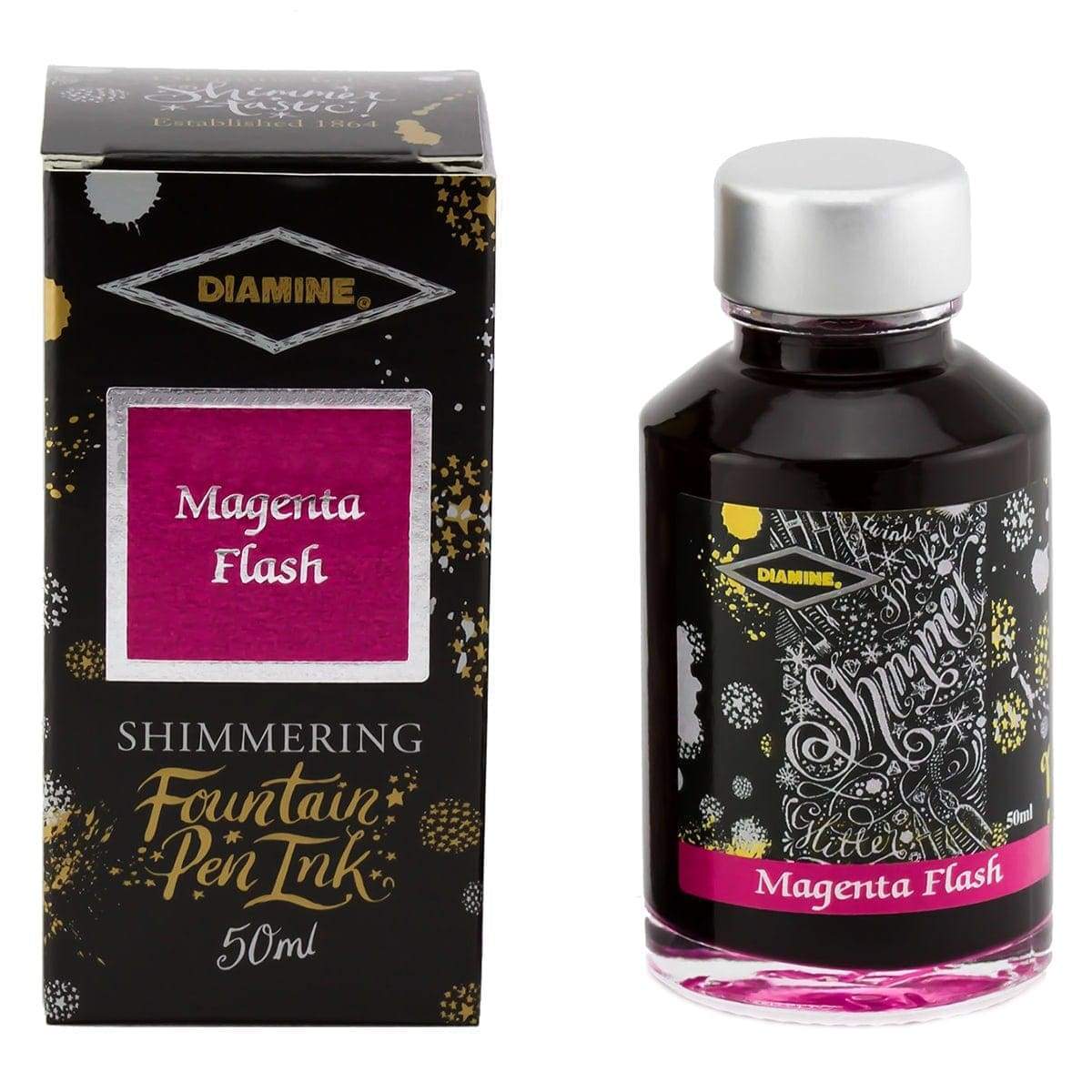 Diamine, Tintenglas, Shimmering 50 ml, Magenta Flash-1