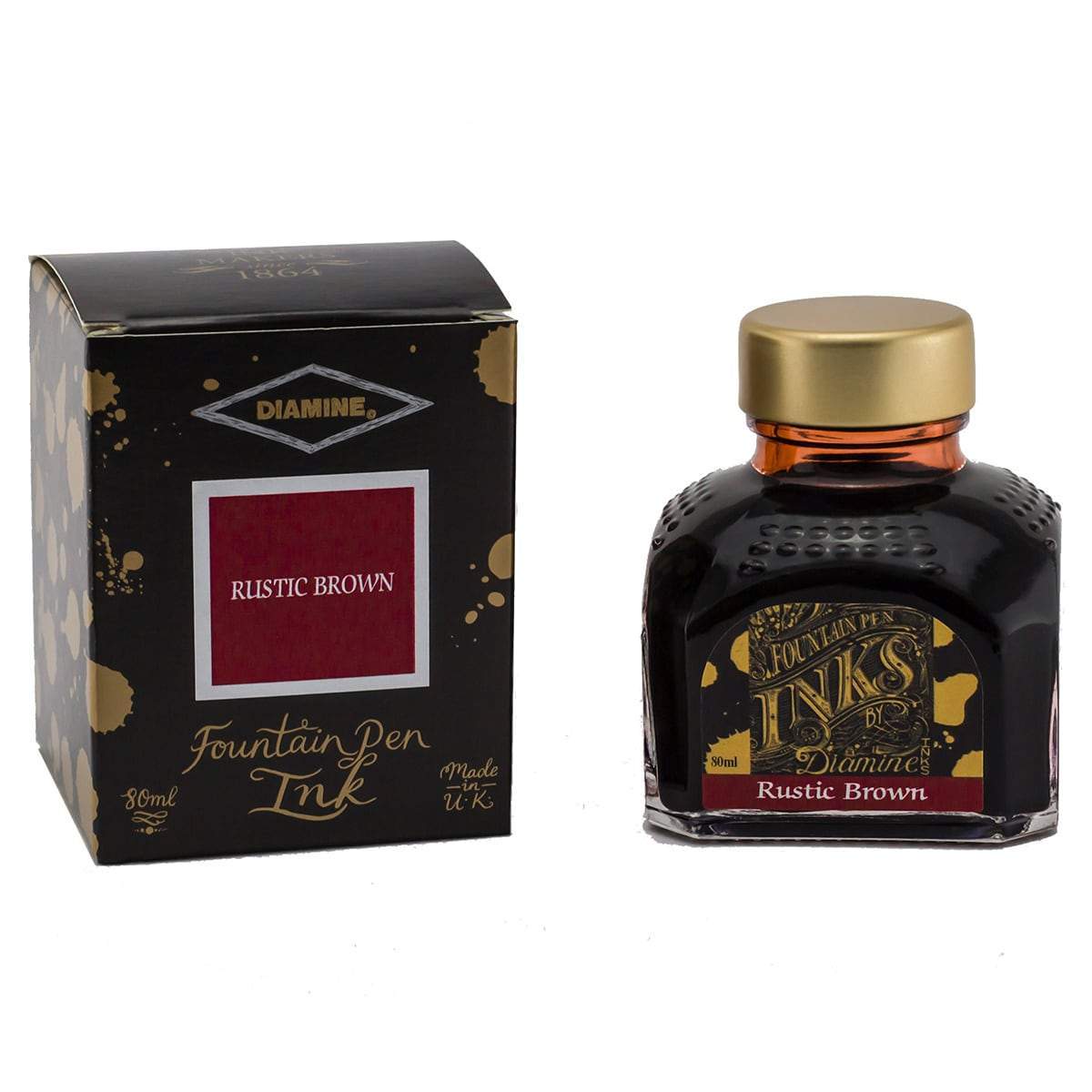Diamine, Tintenglas, 80 ml, Rustic Brown-1