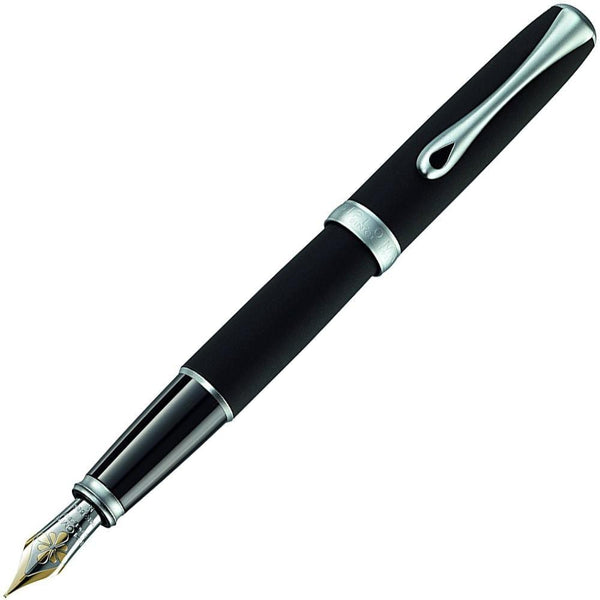 Diplomat, Füller Excellence A2, matt chrom, 14K Feder, Lapis schwarz