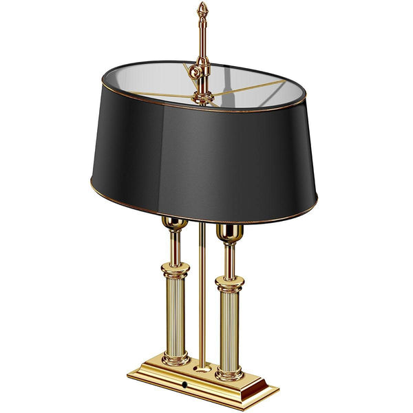 El Casco, lampada da scrivania placcata oro 23 carati, nera