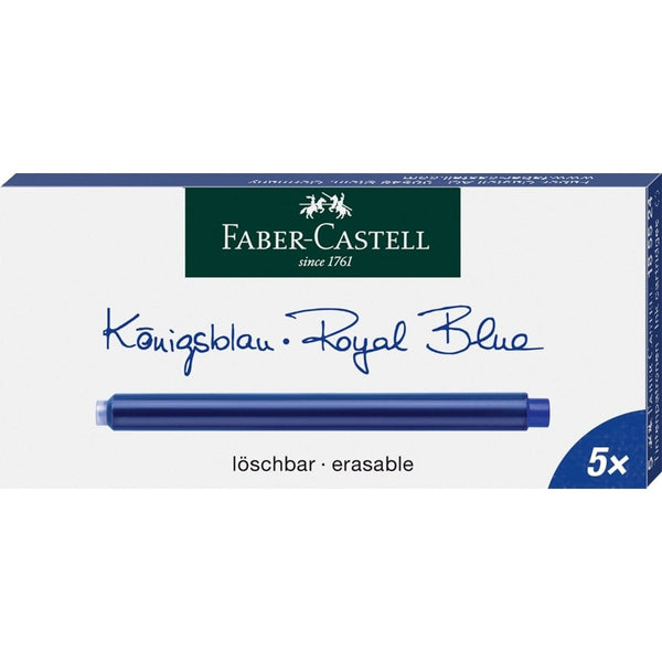 Faber-Castell, cartouche d'encre, 5 pièces, bleu roi