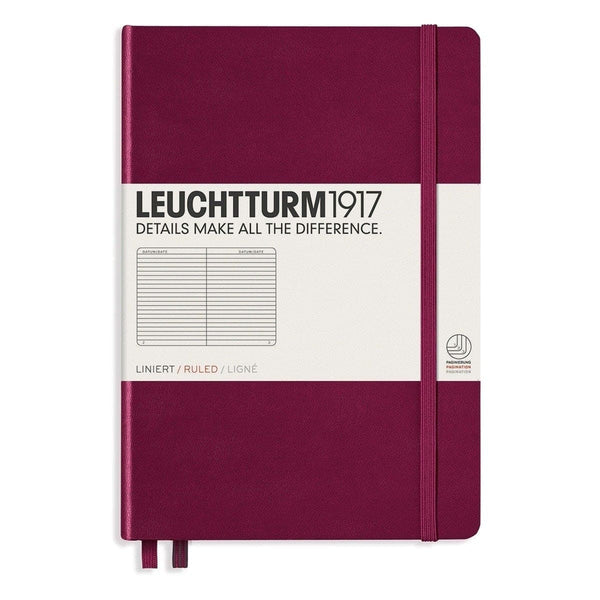 Leuchtturm 1917, carnet, A5 ligné, couverture rigide, rouge bordeaux