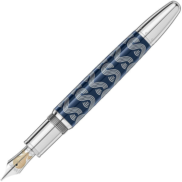 Montblanc, Füller Meisterstück In 80 Tagen um die Welt, 146 Solitaire, 18K Feder, blau