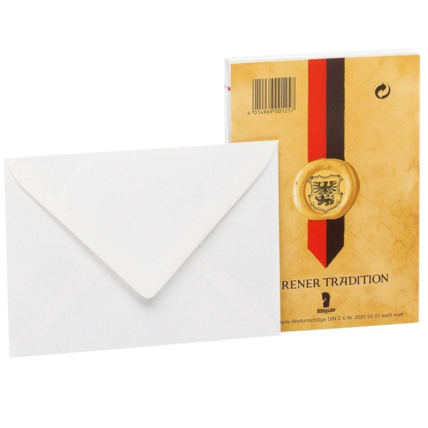 Rössler, Enveloppes Dürener Tradition, C6 blanc lisse avec doublure en soie