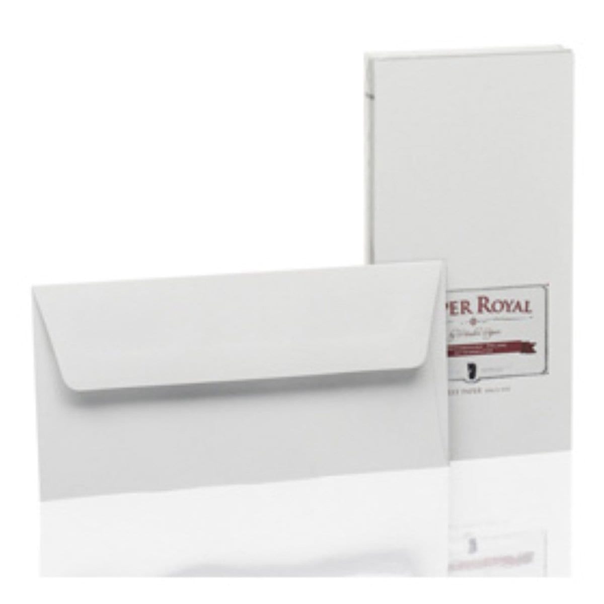 Rössler, Briefumschläge, Paper Royal, DL, 20, eisgrau gerippt, mit Seidenfutter-1