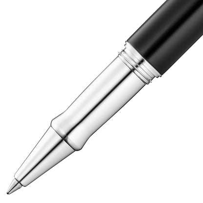Waldmann, Tintenroller, Tuscany, Linien Design, Silber, Lack Schwarz-2