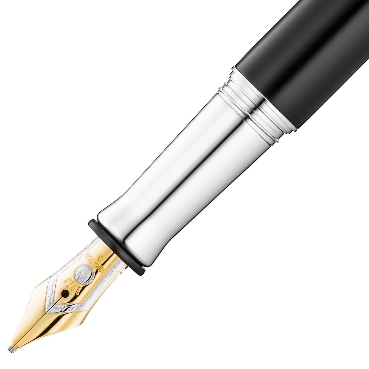 Waldmann, Füller, Tuscany, Linien Design, Silber, Lack Schwarz, Gold-2