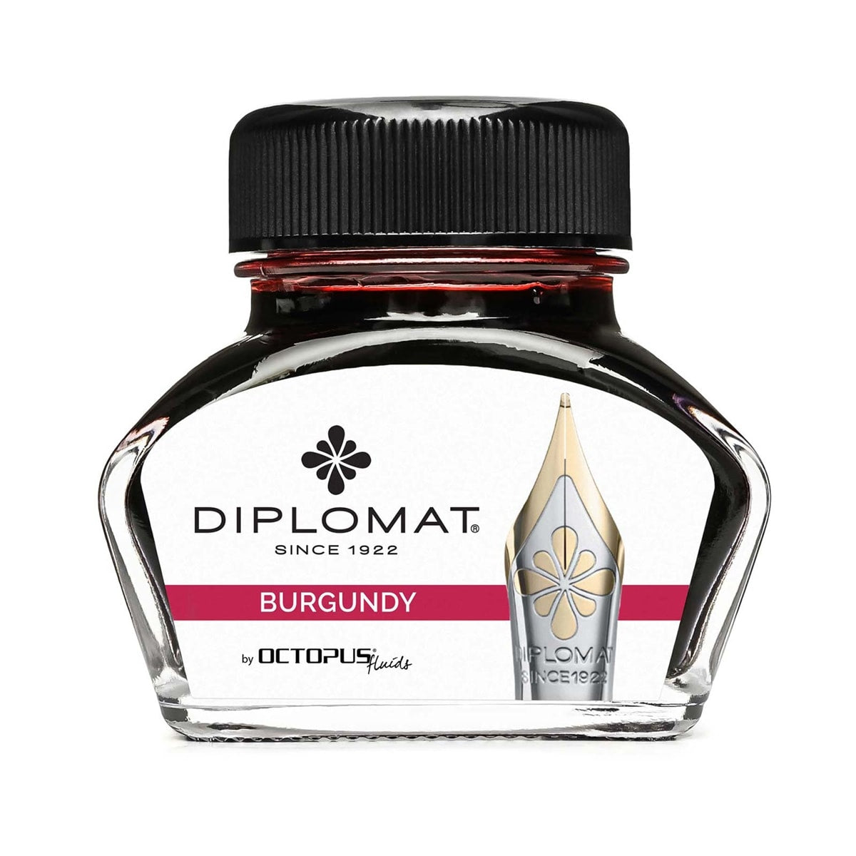Diplomat Tintenglas Octupus Ink 30ml Burgunder Rot-1